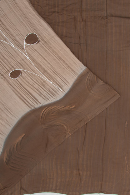 Chanderi Silk Floral Printed Beige Saree