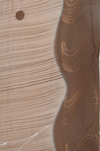 Chanderi Silk Floral Printed Beige Saree