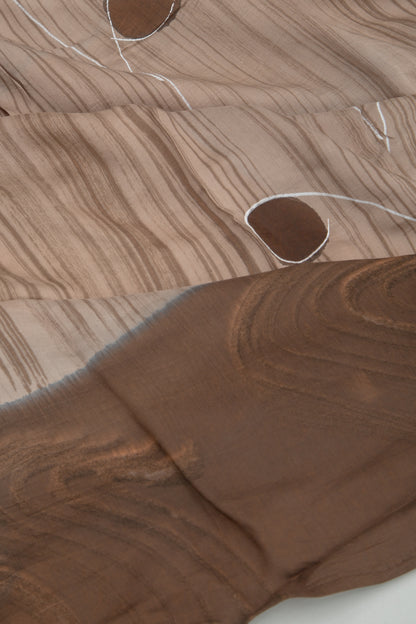 Chanderi Silk Floral Printed Beige Saree