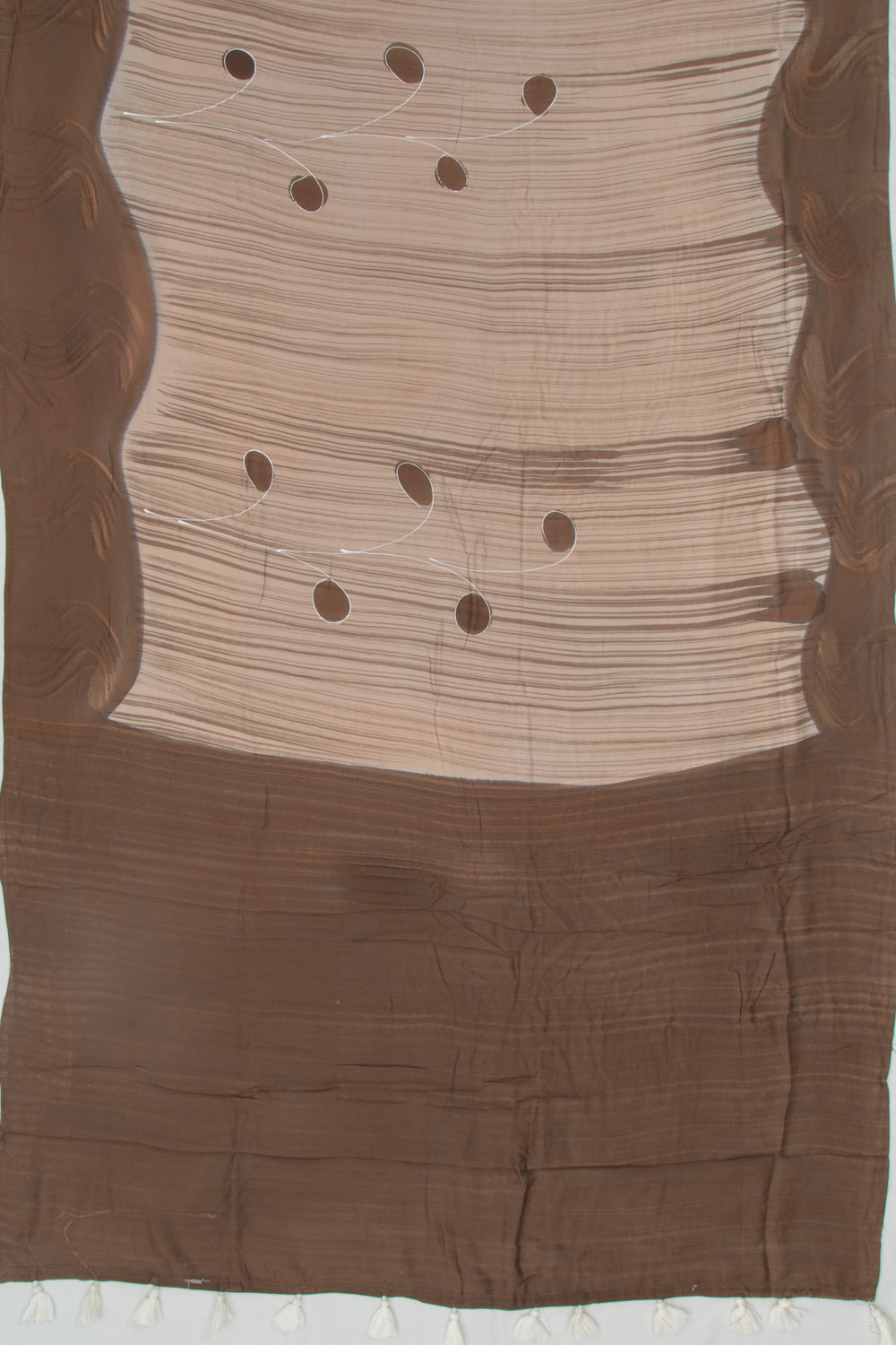 Chanderi Silk Floral Printed Beige Saree