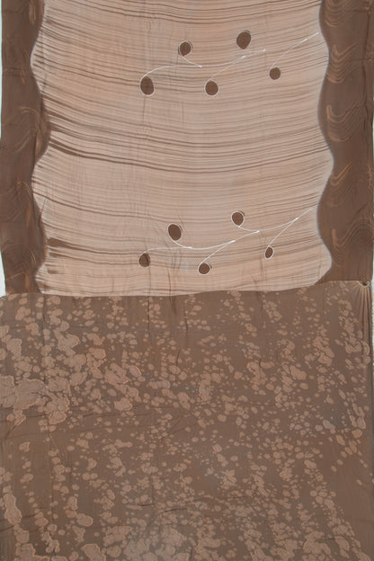 Chanderi Silk Floral Printed Beige Saree