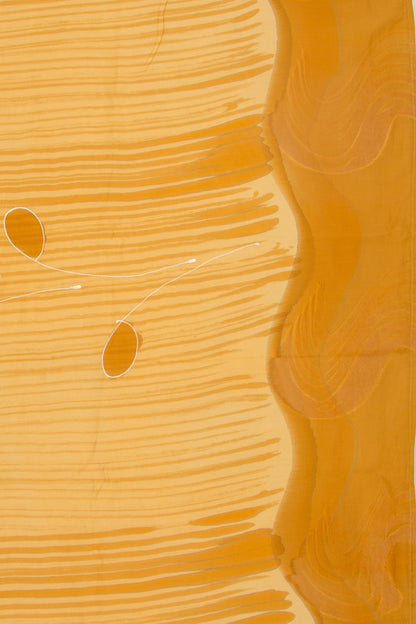 Chanderi Silk Floral Printed Yellow Saree