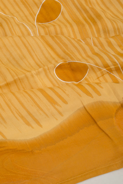 Chanderi Silk Floral Printed Yellow Saree