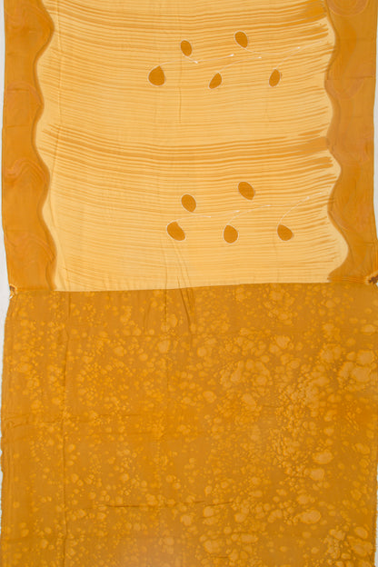 Chanderi Silk Floral Printed Yellow Saree