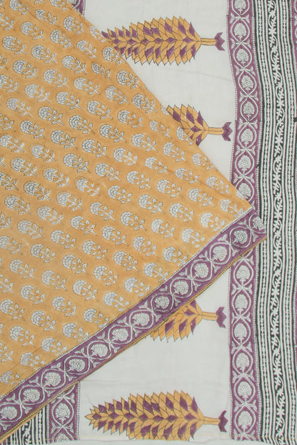 Chanderi Silk Floral Printed Yellow Saree
