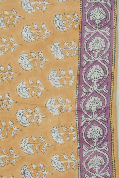 Chanderi Silk Floral Printed Yellow Saree