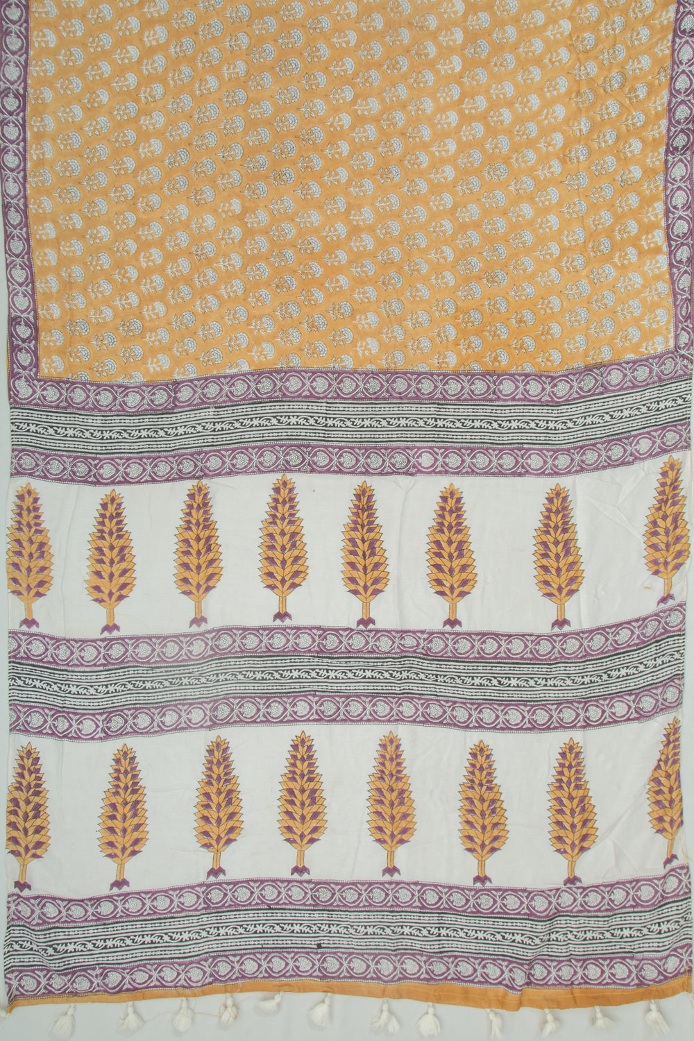 Chanderi Silk Floral Printed Yellow Saree