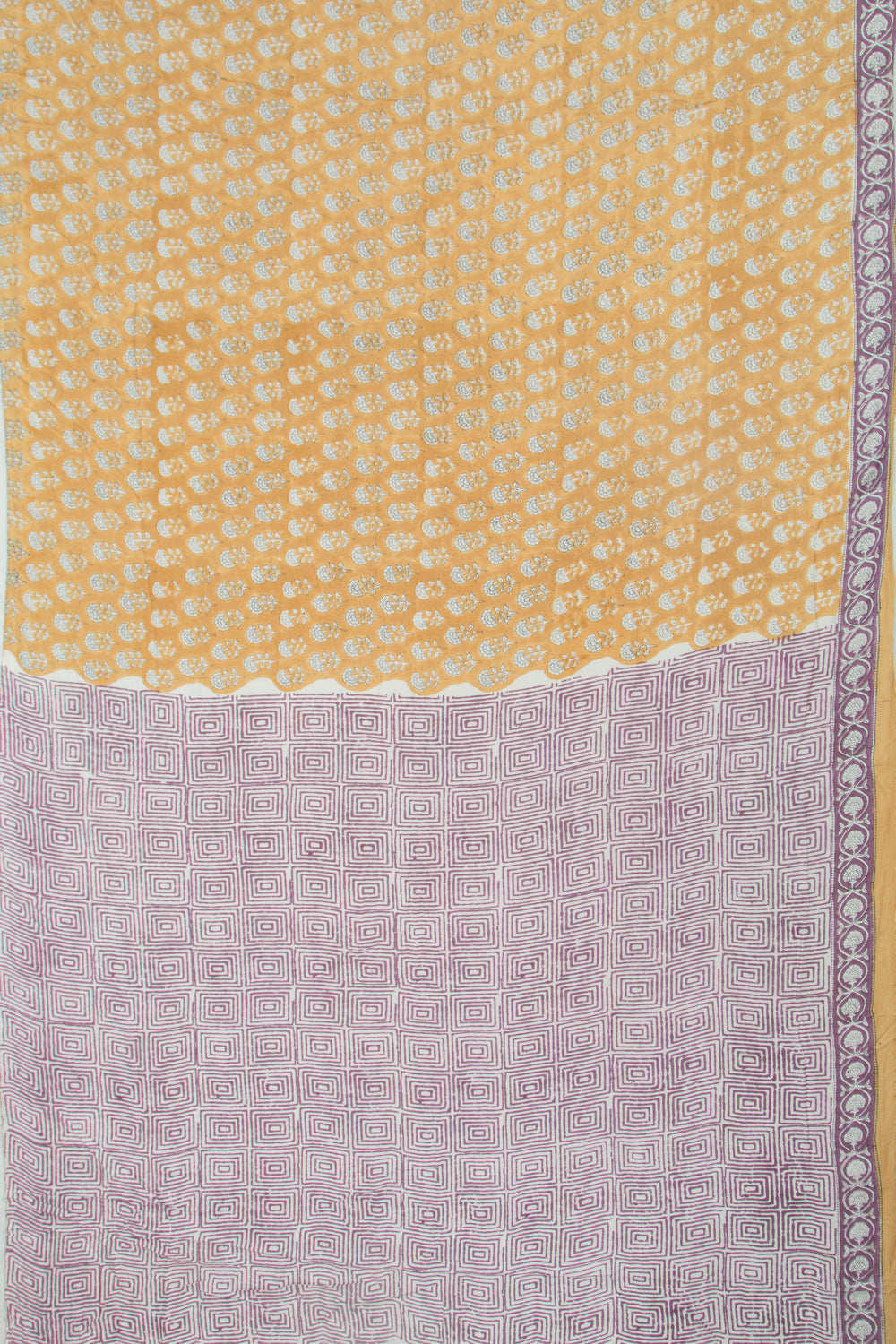 Chanderi Silk Floral Printed Yellow Saree