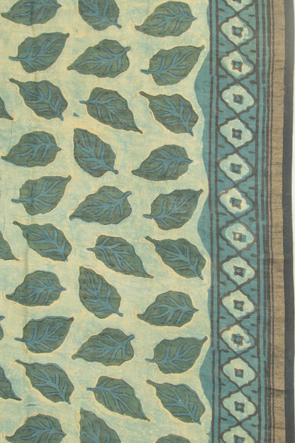 Chanderi Cotton Printed Cream Saree