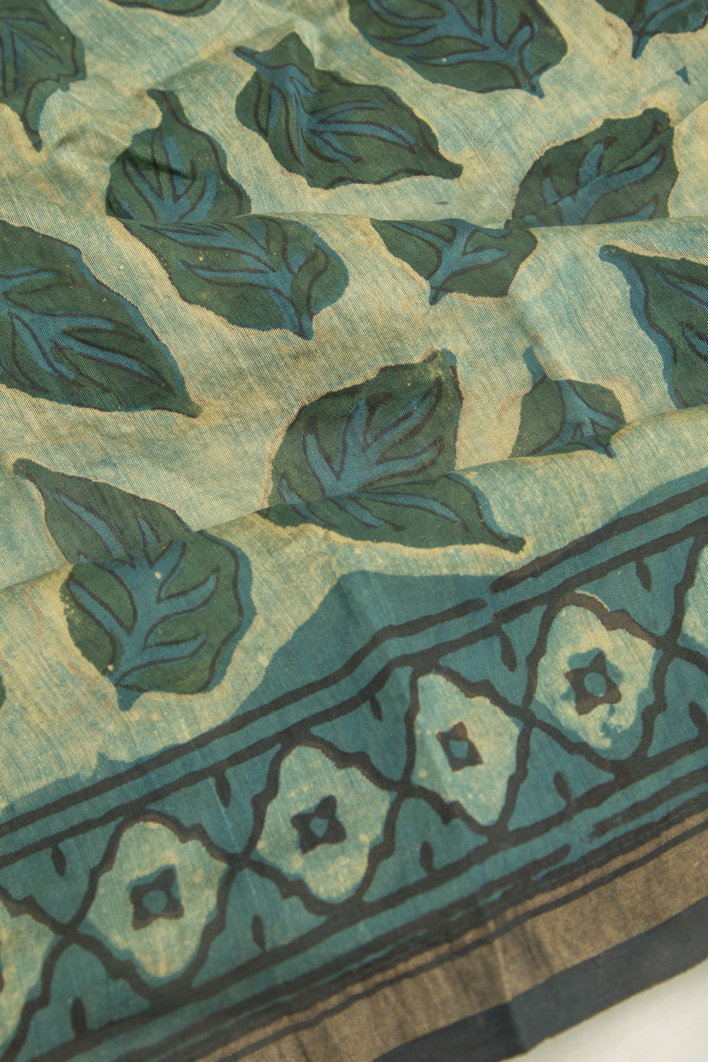 Chanderi Cotton Printed Cream Saree