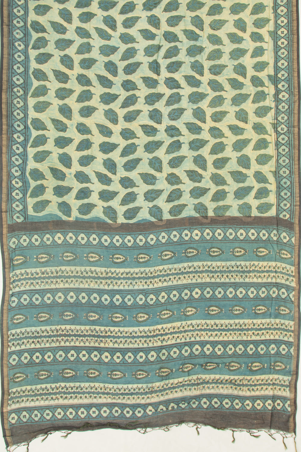 Chanderi Cotton Printed Cream Saree