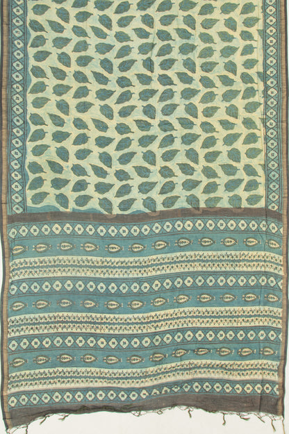 Chanderi Cotton Printed Cream Saree