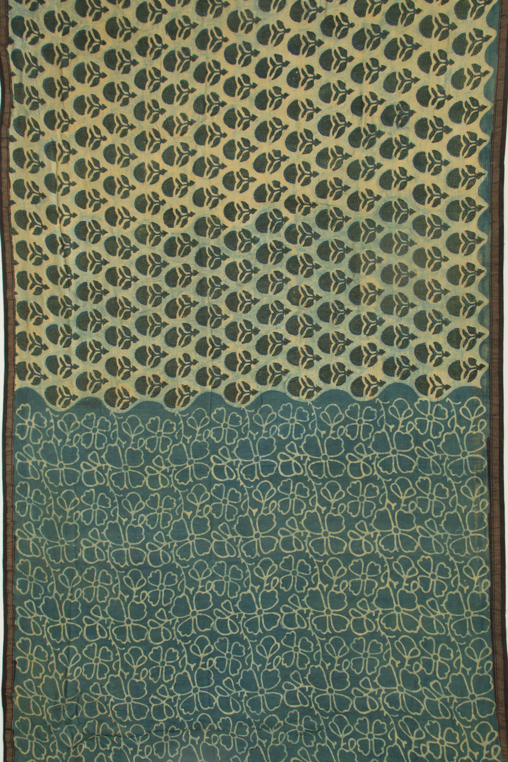 Chanderi Silk Floral Printed Green Saree