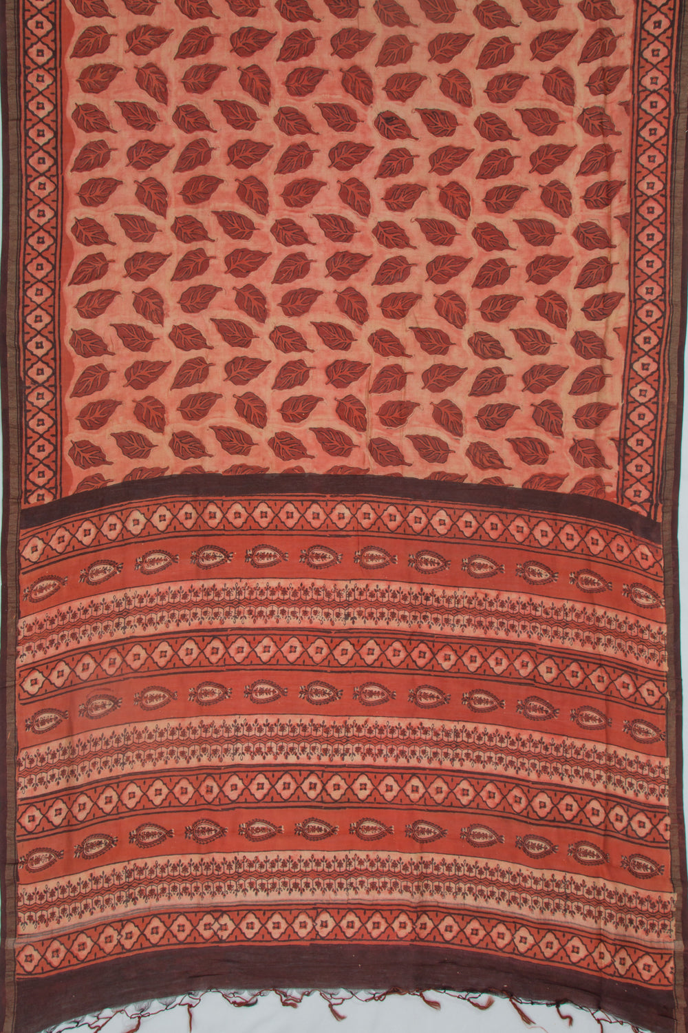 Chanderi Silk Printed Orange Saree