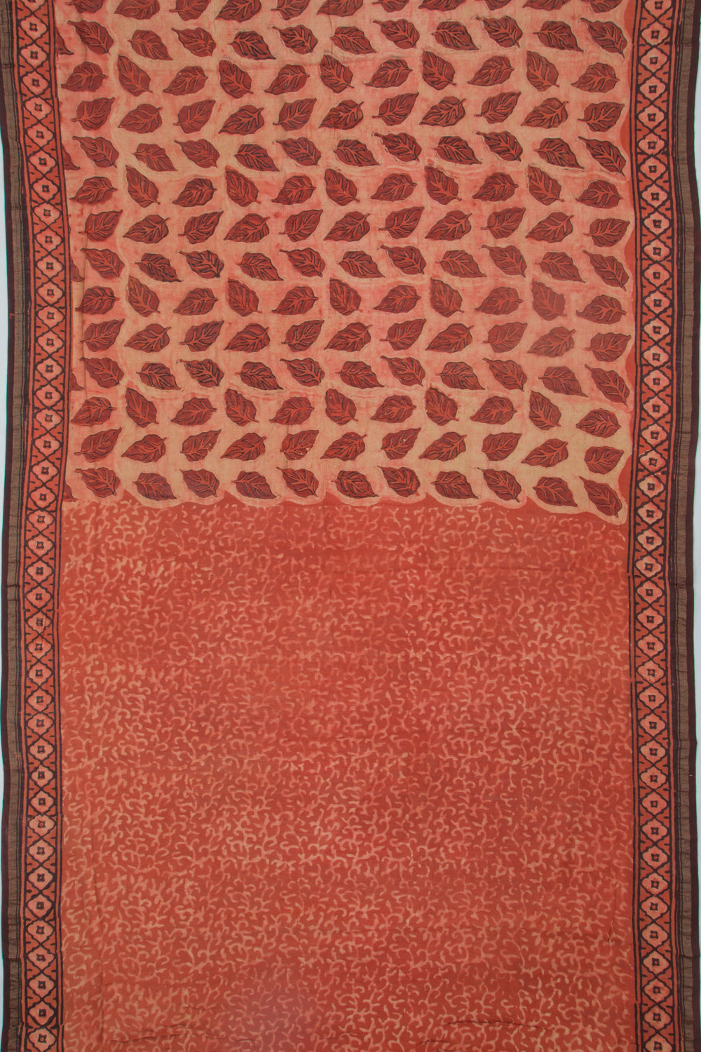 Chanderi Silk Printed Orange Saree