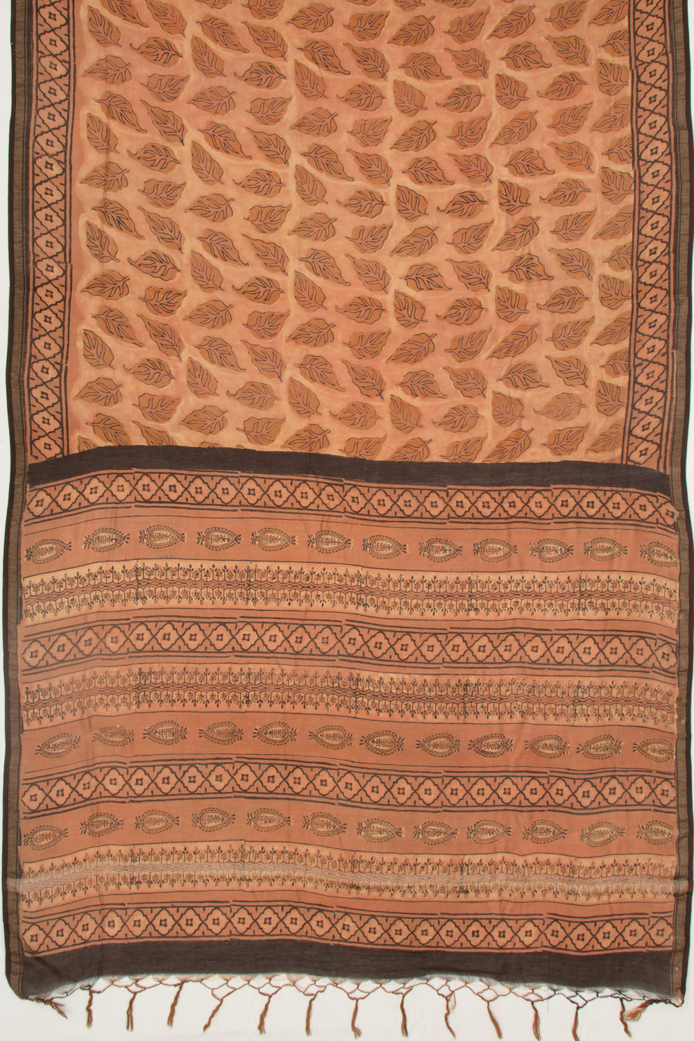 Chanderi Silk Floral Printed Brown Saree