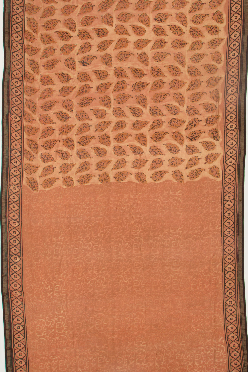 Chanderi Silk Floral Printed Brown Saree