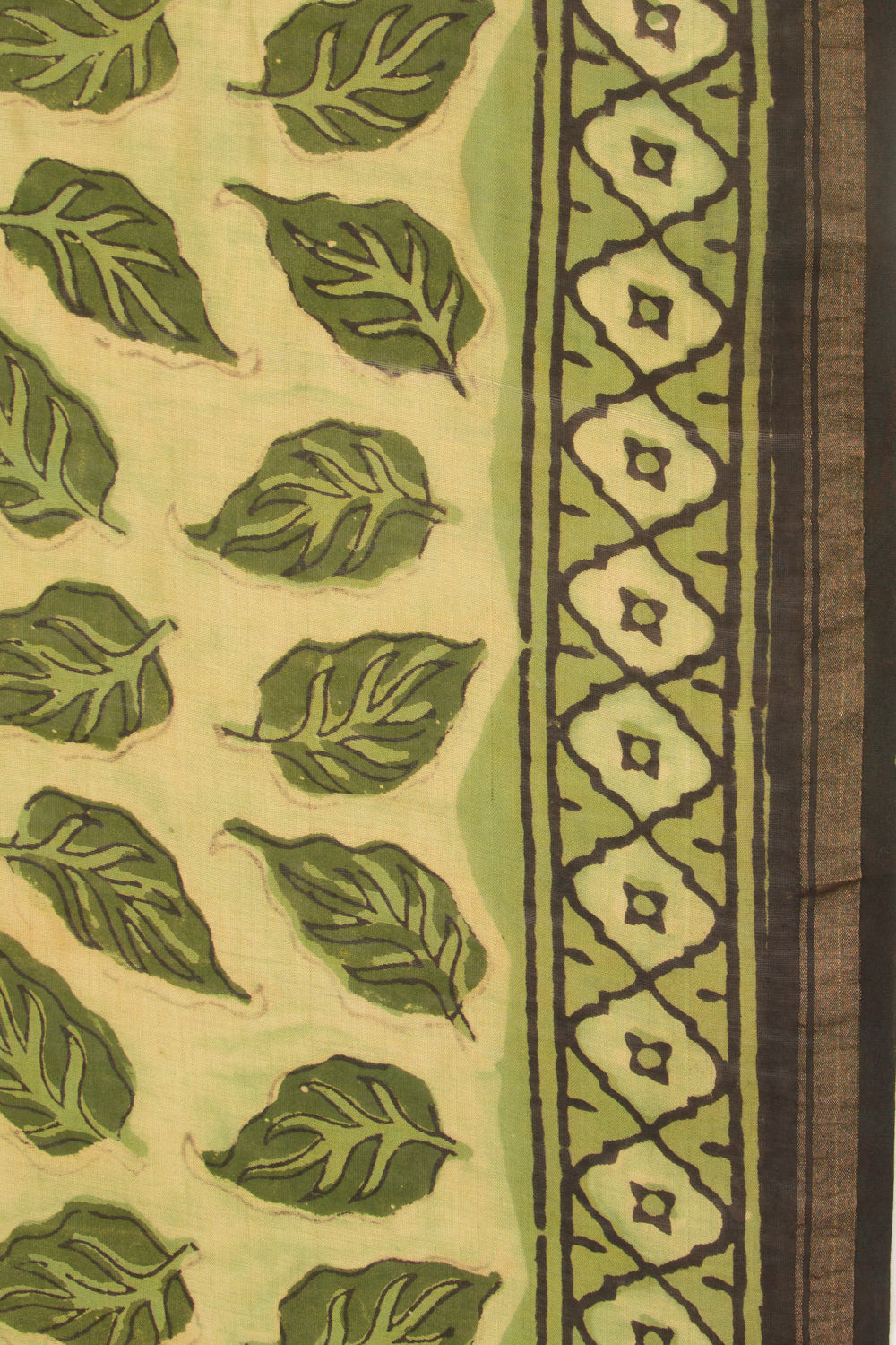 Chanderi Silk Printed Green Saree