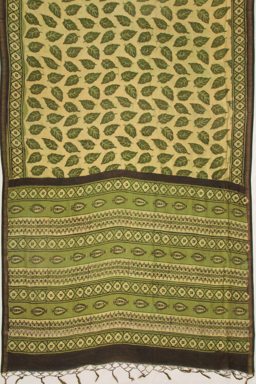 Chanderi Silk Printed Green Saree