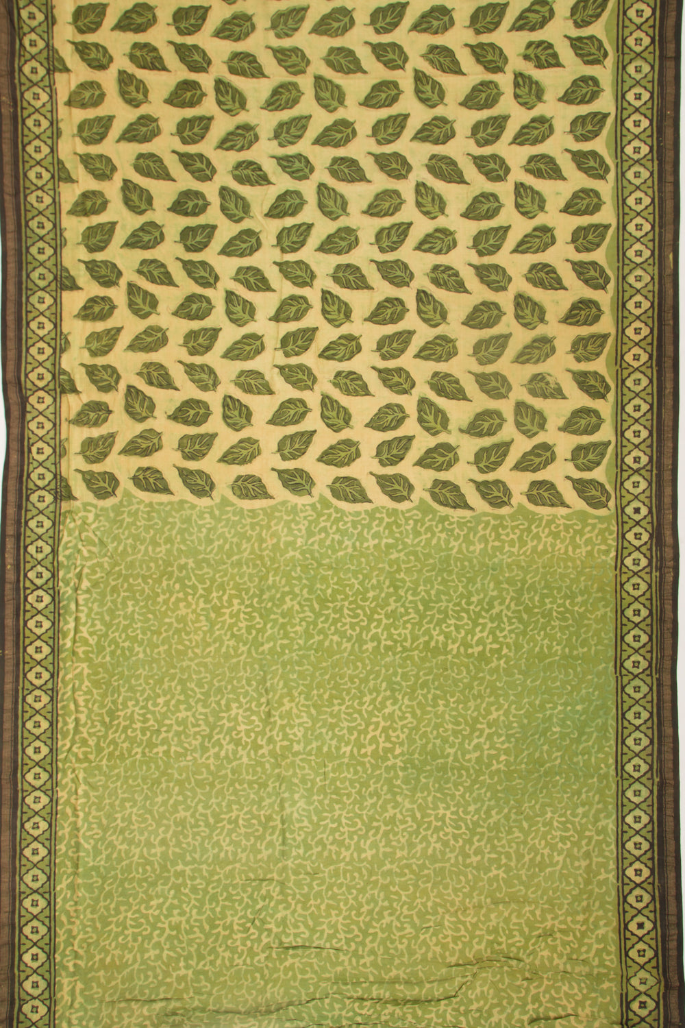 Chanderi Silk Printed Green Saree