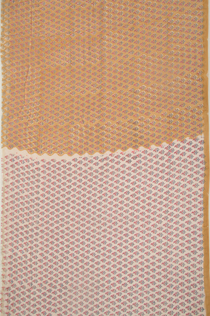 Chanderi Cotton Floral Printed Mustard Yellow Saree