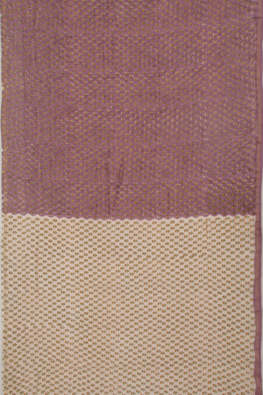 Chanderi Cotton Floral Printed Lavender Saree