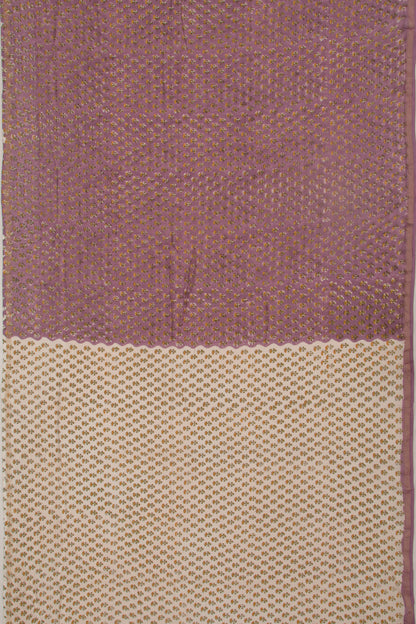 Chanderi Cotton Floral Printed Lavender Saree