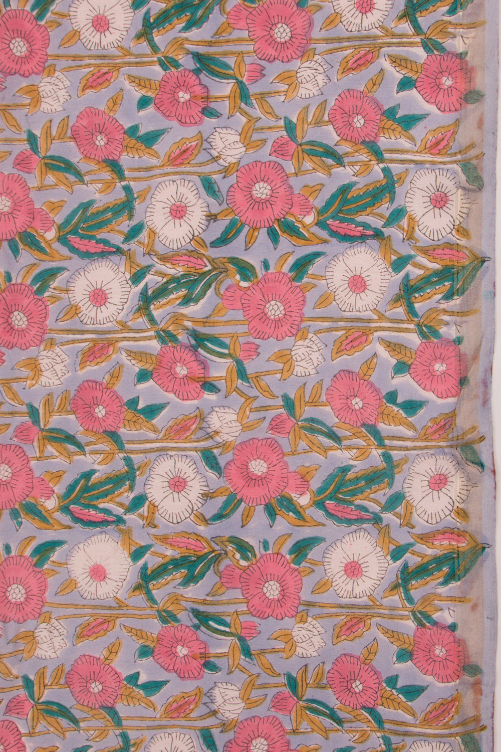 Chanderi Cotton Floral Printed Pastel Blue Saree