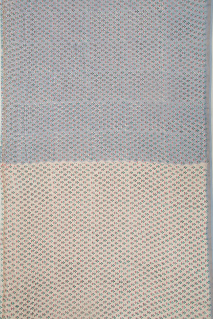 Chanderi Cotton Floral Printed Pastel Blue Saree