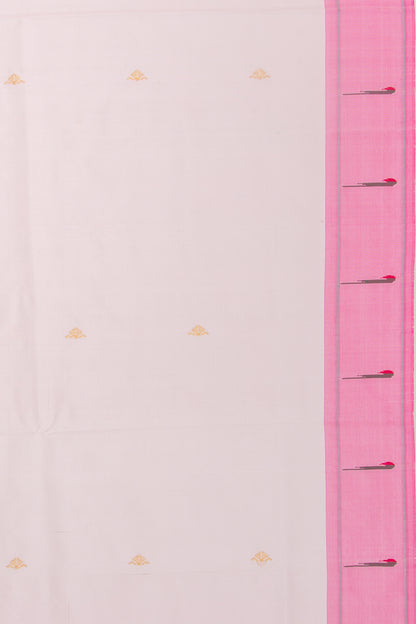 Paithani Silk Butta White Saree