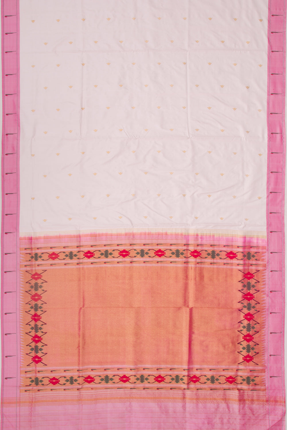 Paithani Silk Butta White Saree