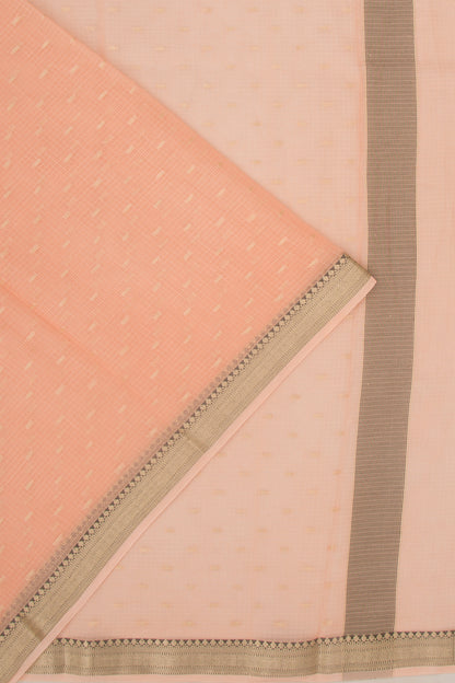 Kota Soft Silk Butta Pastel Orange Saree