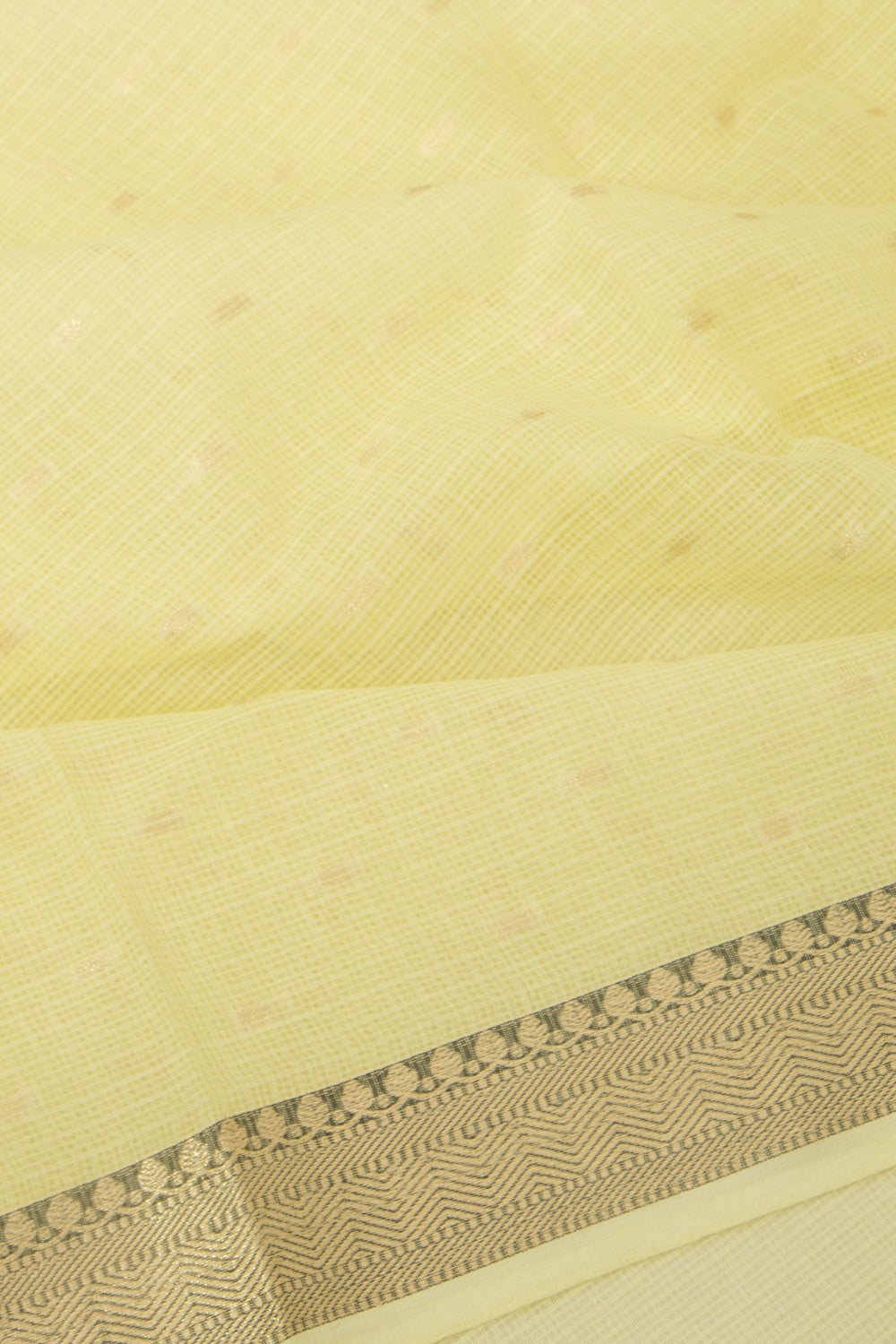 Kota Soft Silk Butta Lemon Yellow Saree