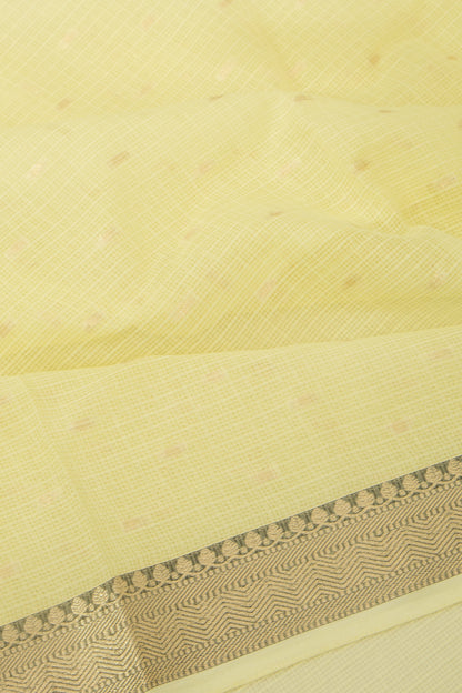 Kota Soft Silk Butta Lemon Yellow Saree