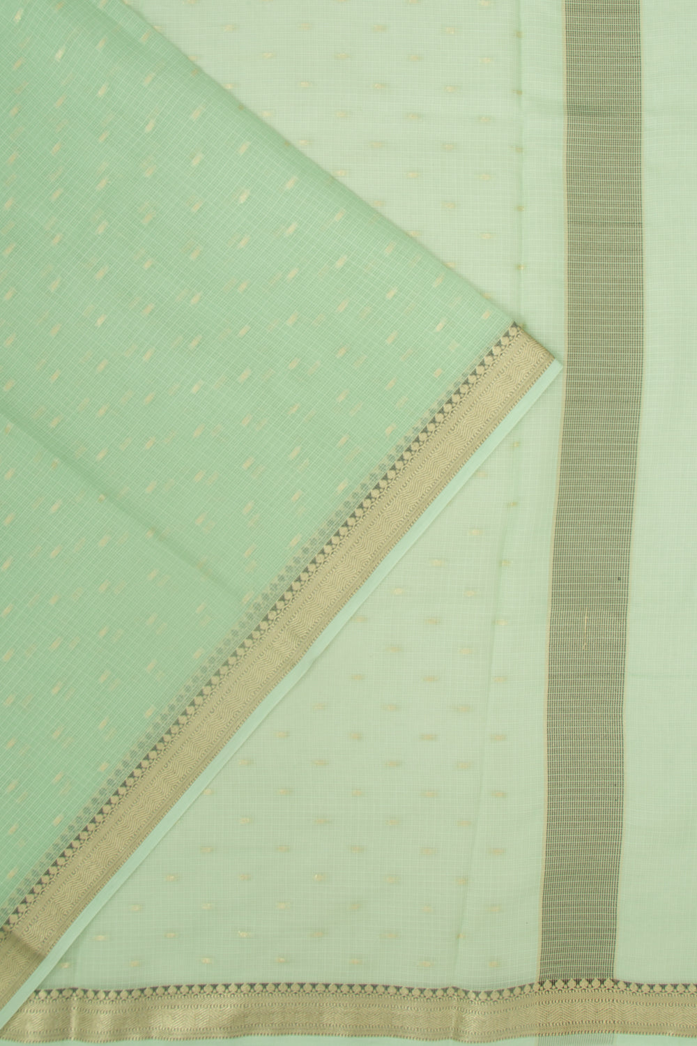 Kota Soft Silk Butta Green Saree