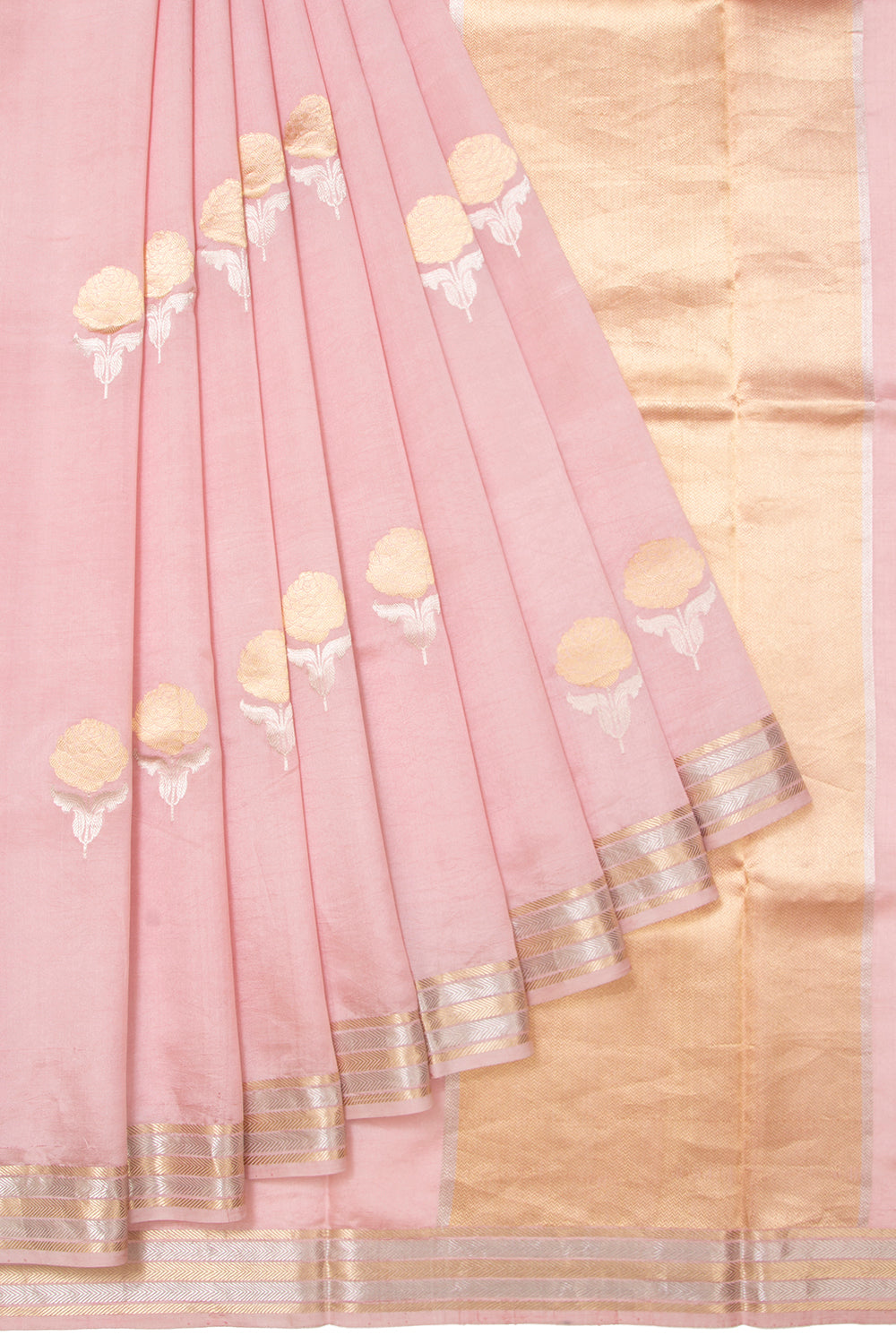 Banarasi Silk Katan Butta Pink Saree