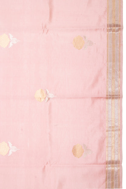 Banarasi Silk Katan Butta Pink Saree