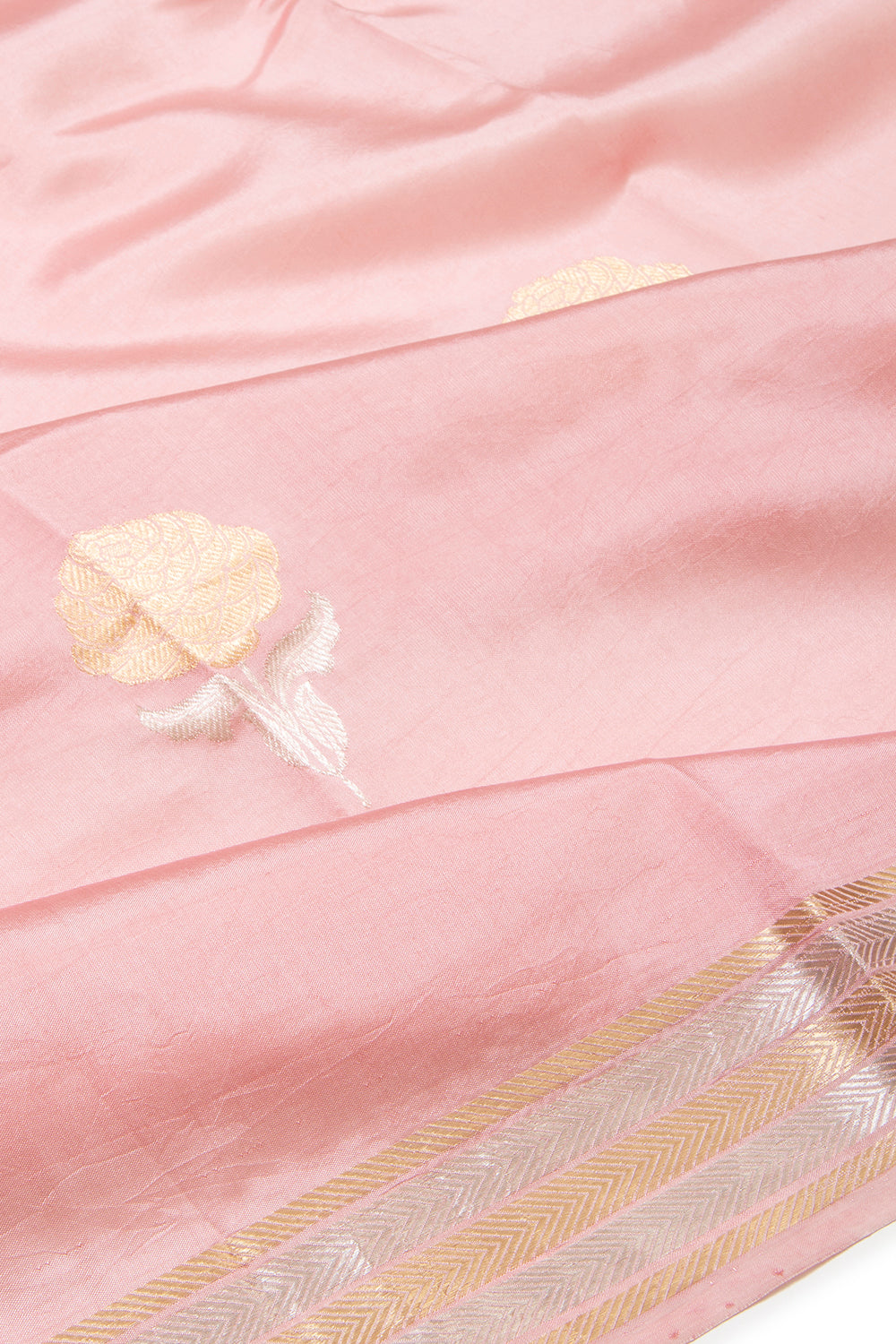 Banarasi Silk Katan Butta Pink Saree