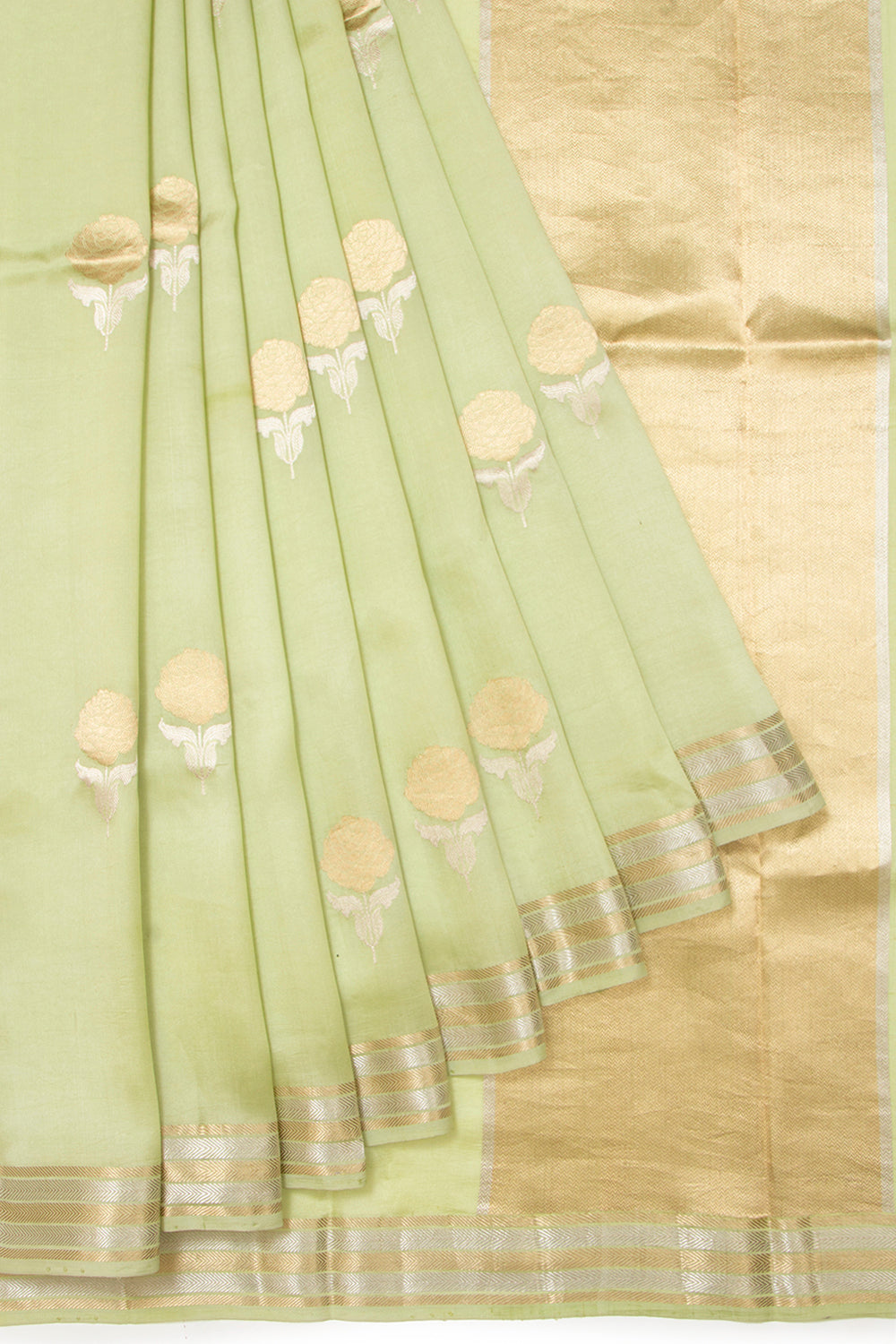 Banarasi Silk Katan Butta Green Saree