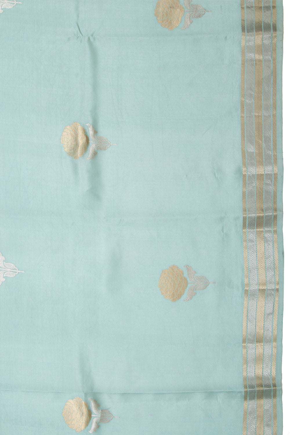 Banarasi Silk Katan Butta Sky Blue Saree