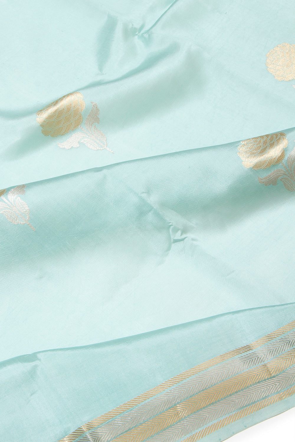 Banarasi Silk Katan Butta Sky Blue Saree