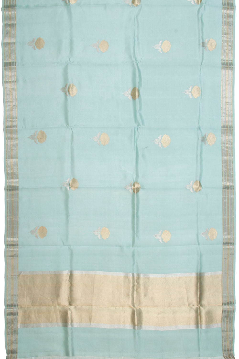Banarasi Silk Katan Butta Sky Blue Saree