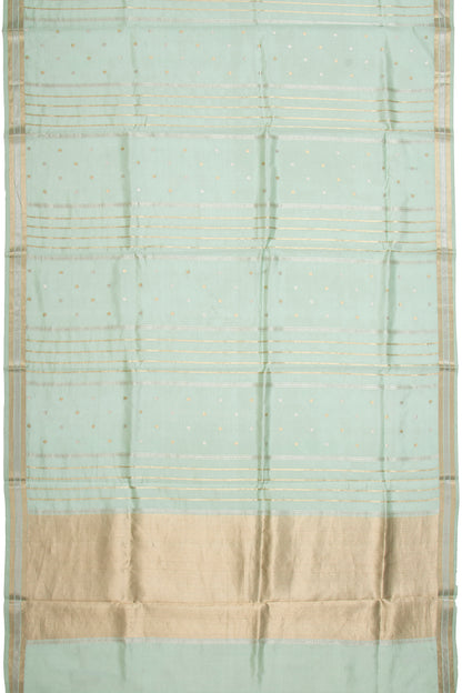 Banarasi Silk Katan Vertical Lines Green Saree