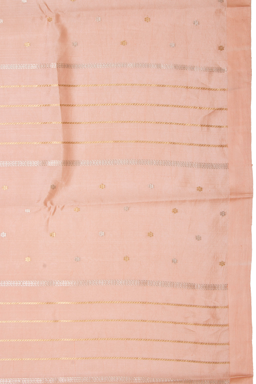 Banarasi Silk Katan Vertical Lines Peach Saree