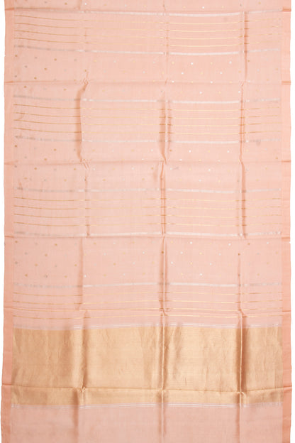 Banarasi Silk Katan Vertical Lines Peach Saree
