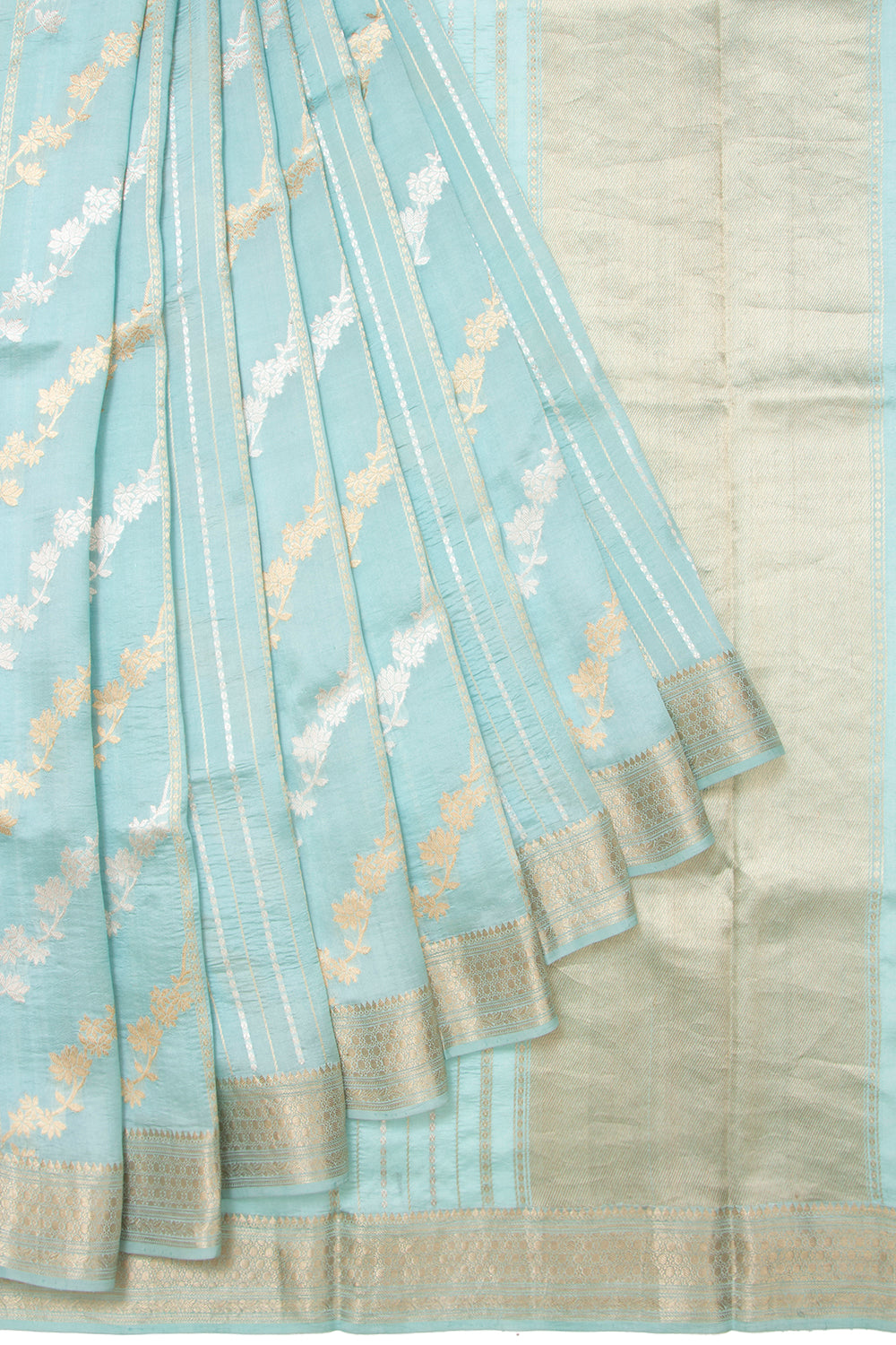 Banarasi Silk Katan Brocade Sky Blue Saree