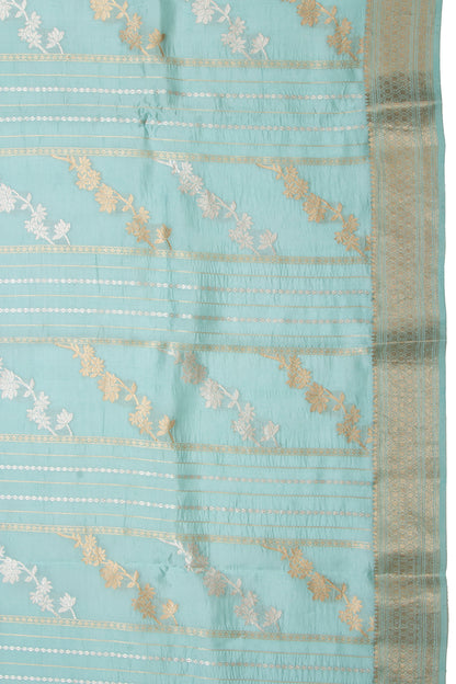 Banarasi Silk Katan Brocade Sky Blue Saree