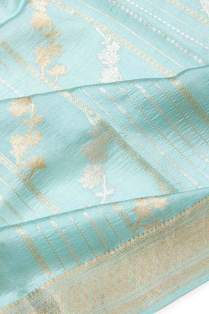 Banarasi Silk Katan Brocade Sky Blue Saree