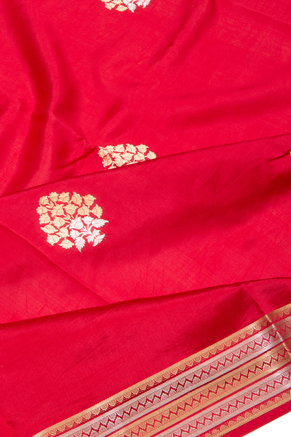 Banarasi Silk Katan Butta Red Saree