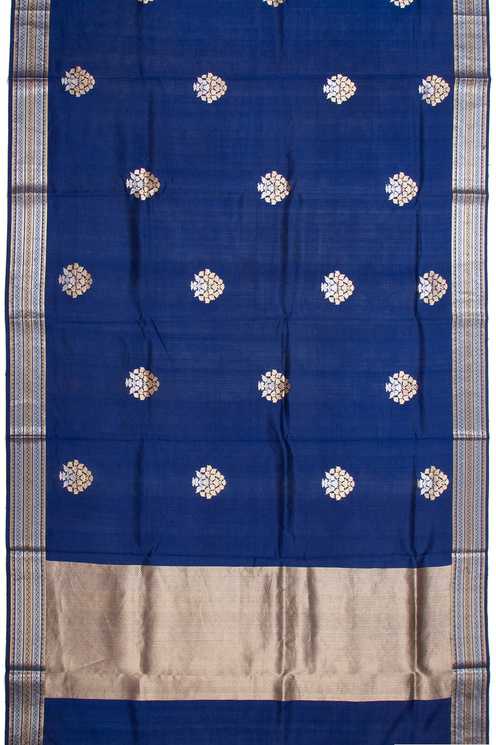 Banarasi Silk Katan Butta Dark Blue Saree